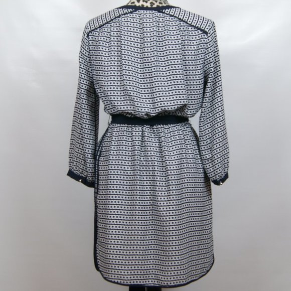 Banana Republic Dress Sz 8 Blue White - Picture 5 of 13